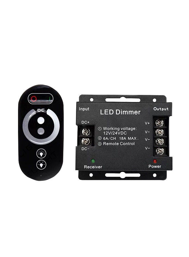 Dimmer Switch, DC 12V-24V 18A PWM LED Light Strip Dimmer with Dimmable Slide Remote Control, Adjust Brightness Dimmer Light Switch