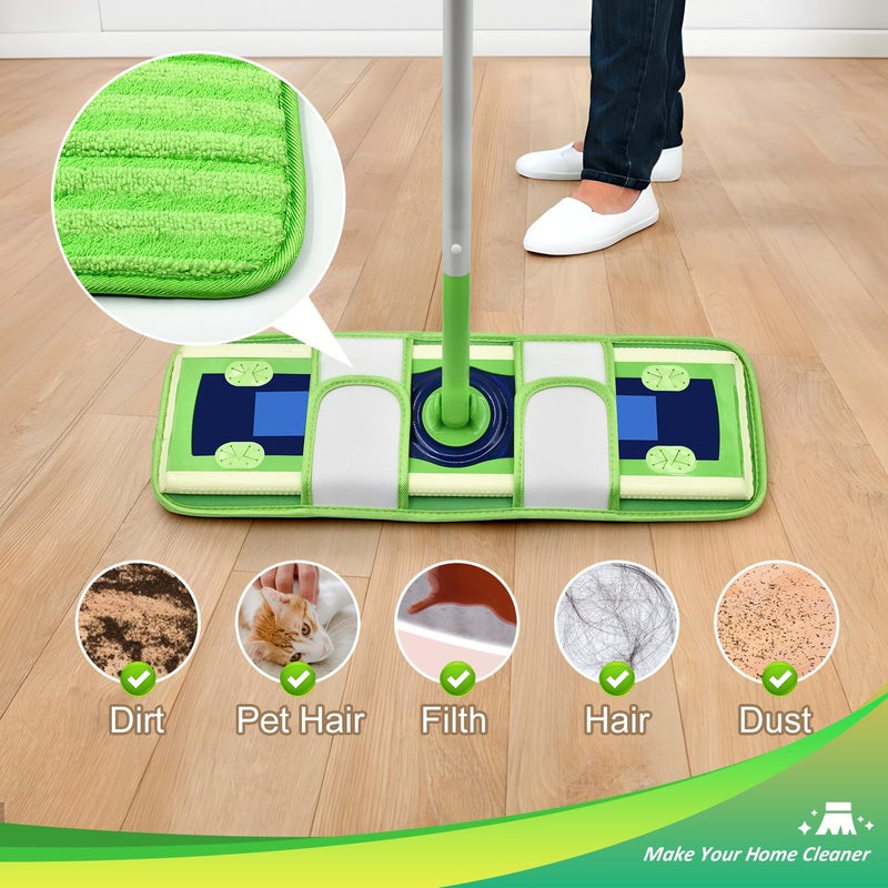 GFRED 4 Pack Microfiber Mop Pads For Swiffer Xl Mops Reusable Wet And Dry Mopping Cloths Compatible With Swiffer Sweeper Xl,Washable Xl Mop Refill Replacement For All Hardwood Dry & Wet Cleaning (Strip Pad) - Image 5