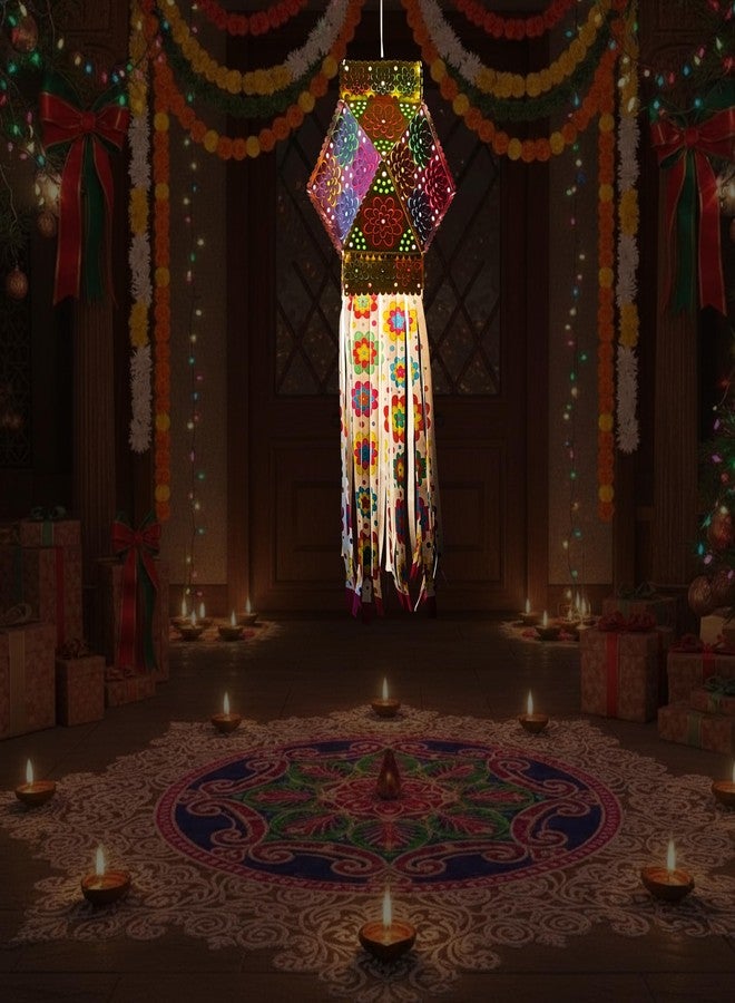ALILA Christmas Diwali Hanging Lantern Lamp Shade Akash Kandil For Balcony Jhumar For Xmas Christmas Home Living Room Decor Decoration (Self Assembly - DIY: DO IT Yourself) - Image 4