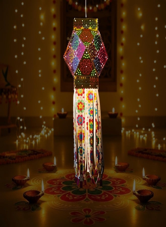 ALILA Christmas Diwali Hanging Lantern Lamp Shade Akash Kandil For Balcony Jhumar For Xmas Christmas Home Living Room Decor Decoration (Self Assembly - DIY: DO IT Yourself) - Image 1