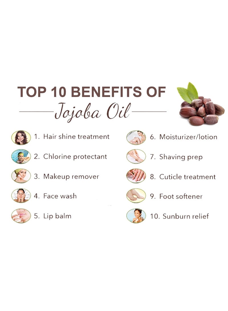 KAZIMA Jojoba Cold Pressed Carrier Oil - 100% Pure Natural Unrefined - Exceptional Moisturizer for Face, Skin, Hair & Nails - Perfect for Sensitive & Dry Skin - Enriched in Fatty Acids, Vitamins C and E (300ML) - Image 3