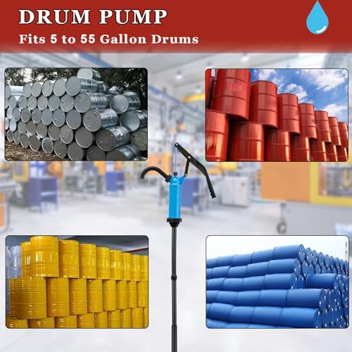 GDDGHS 55 Gallon Drum Pump, Lever Action Barrel Pump Fits 5-55 Gallon Drums, Water Drum Pump/Hand Drum Pump, Blue - Image 3