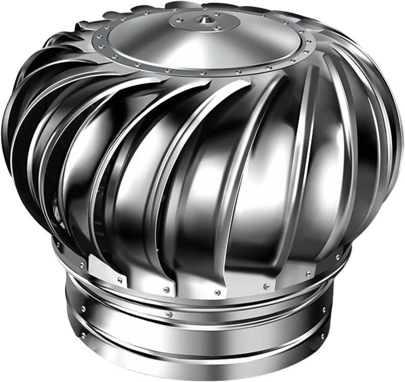 Stainless Steel Chimney Spinner Cowl Round Roof Rotating Chimney Cap Fireplace Rain Cover for Houses Factory Attic Farm 75mm 200mm 400mm(75mm) - Image 1