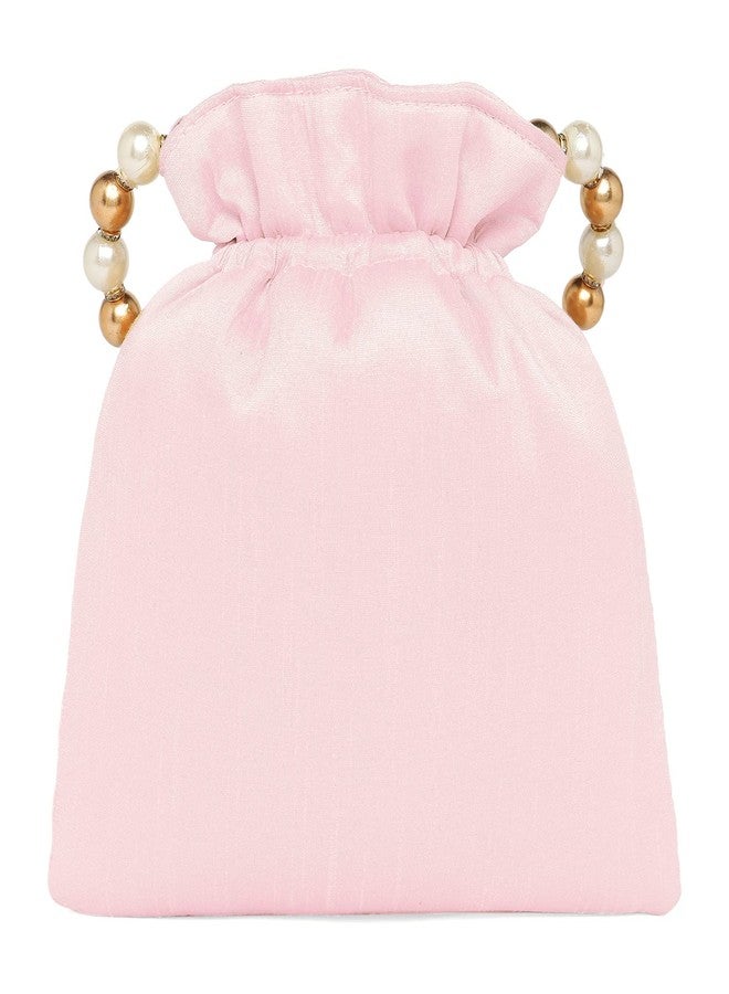 Peora Pink Potli Purses for Women Handmade Evening Handbag Stylish Bridal Fashion Wristlet Bag for Girls (P131PK) - Image 5
