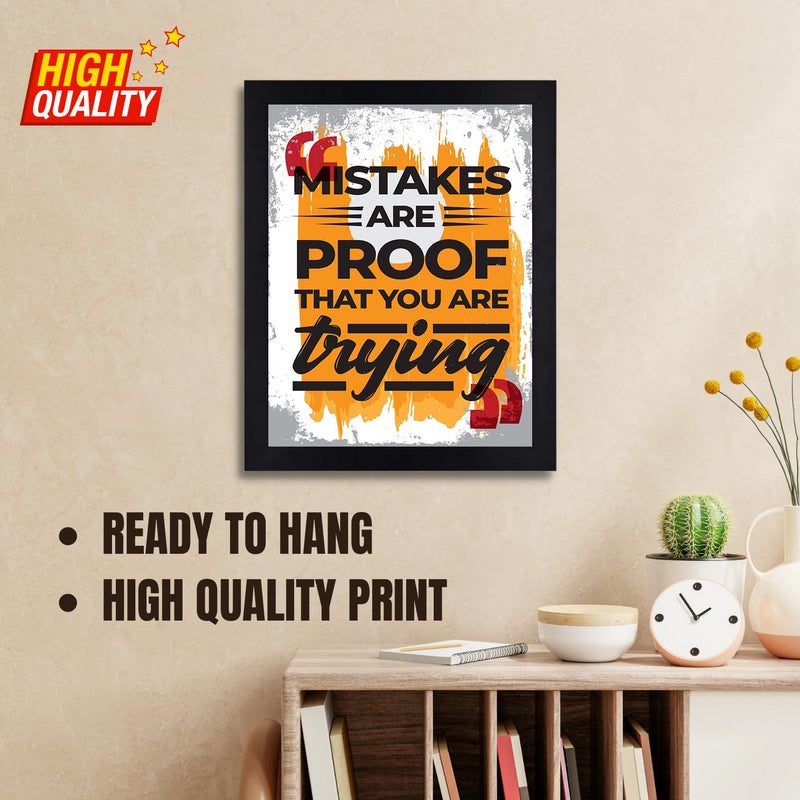 Interio Crafts Motivational Wall Frames Inspirational Quotes Wall Frames for Office or Home Wall Decor Poster With Frame Synthetic Wood Black Frame 13 X 10 Inches S143 - Image 3