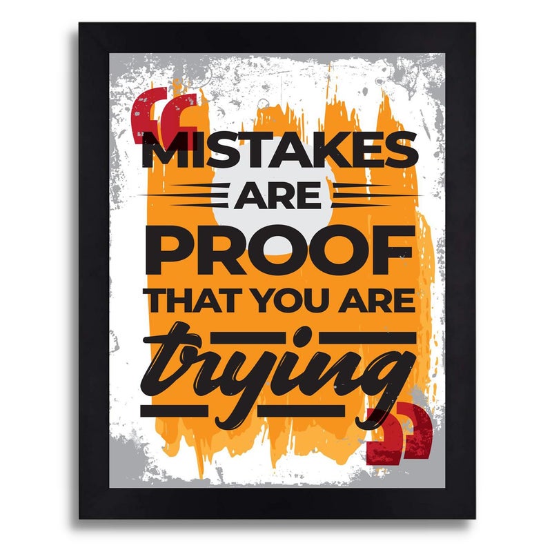 Interio Crafts Motivational Wall Frames Inspirational Quotes Wall Frames for Office or Home Wall Decor Poster With Frame Synthetic Wood Black Frame 13 X 10 Inches S143 - Image 1