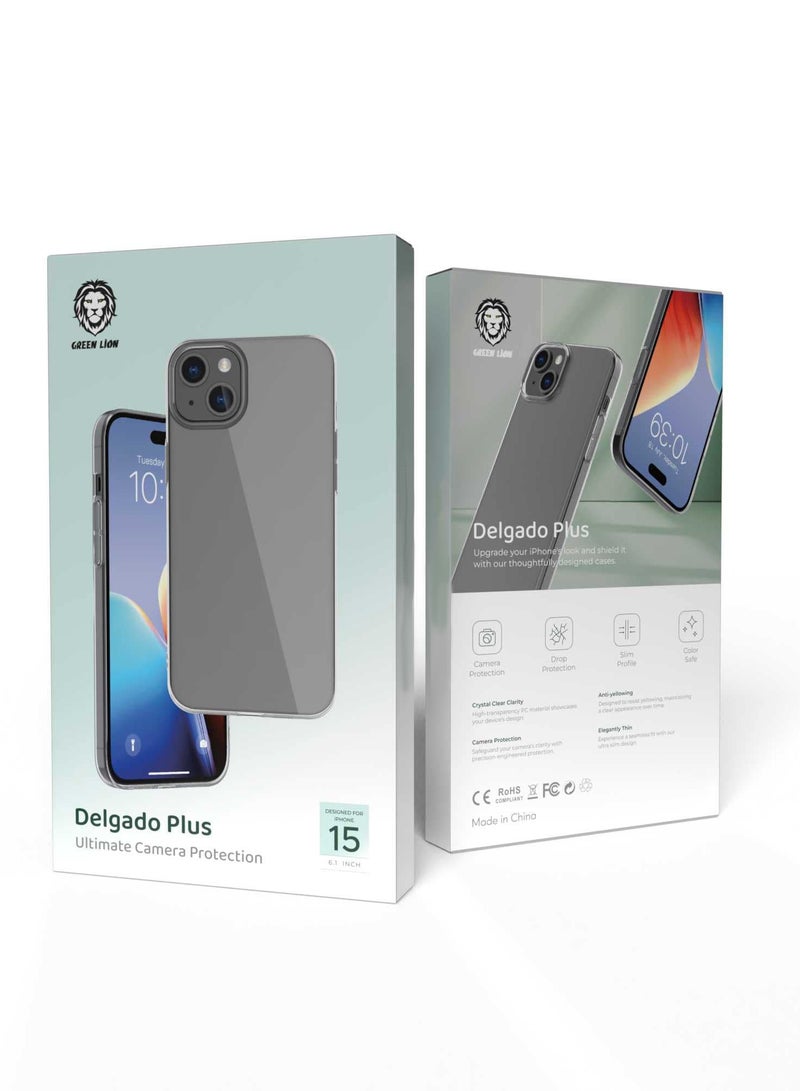 GREEN LION iPhone 15 Delgado PC Case / Ultimate Camera Protection / Drop Protection / Slim Profile / Color Safe - Clear - Image 2