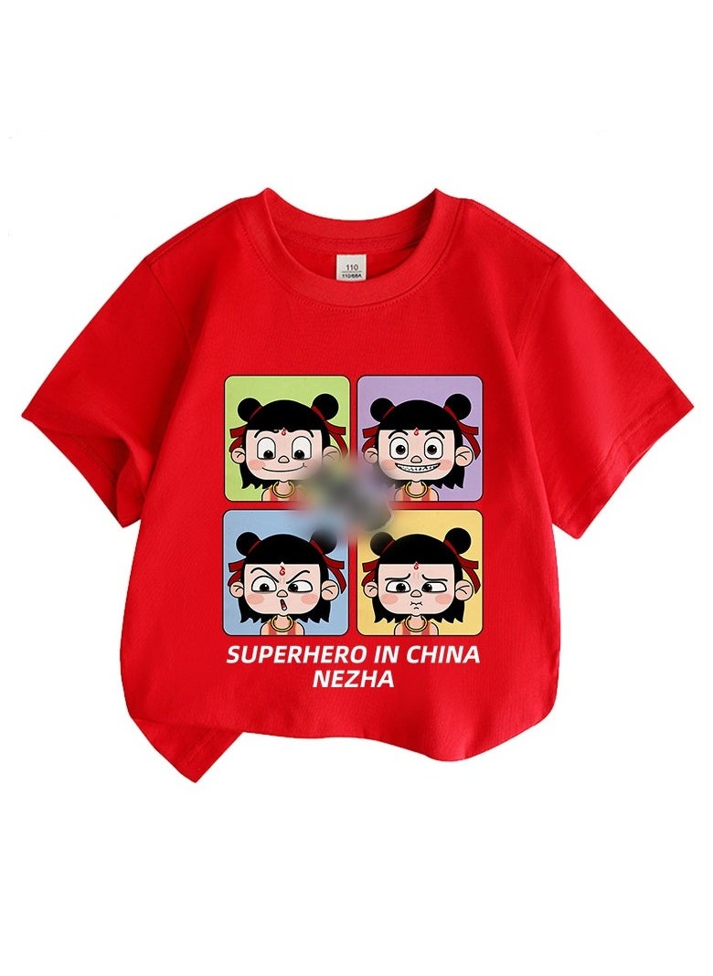 KUYING New Fashion Anime Printed T-shirt Nezha 1023 Cartoon Movie T-shirt  - Image 1