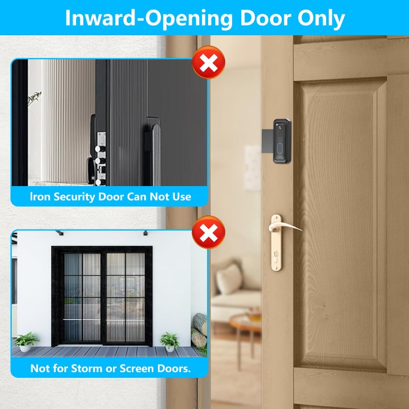 SENLEG Blink Doorbell Mount, No-Drilling Anti-Theft Doorbell Mount Bracket for Blink Doorbell Camera(2nd Gen), Accessories for Apartments, Businesses, Not for Security Door - Image 4