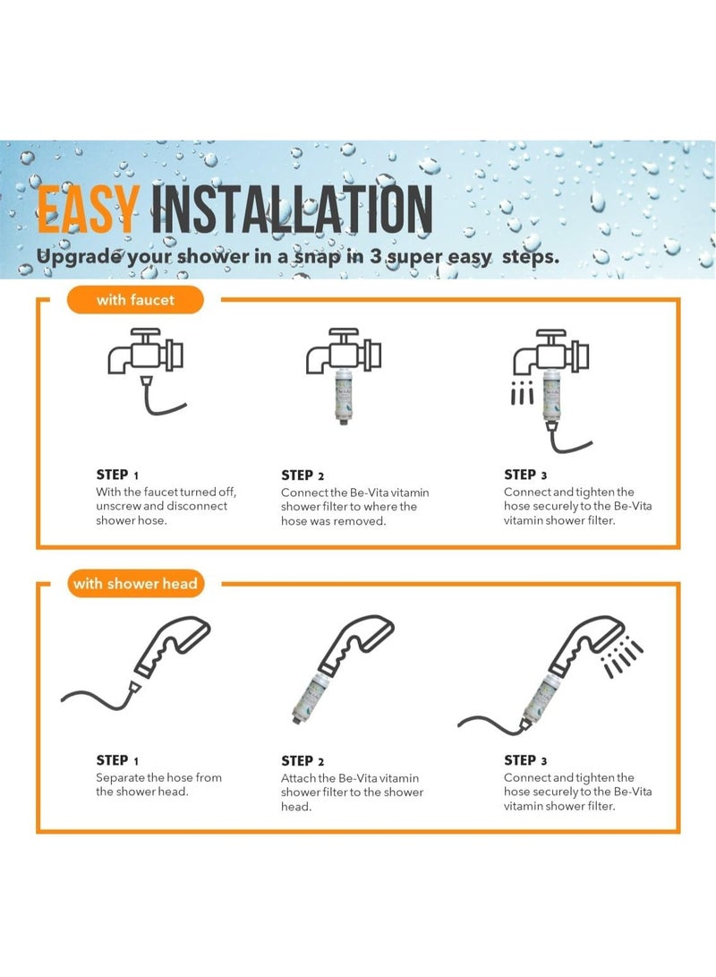 Be-Vita فلتر دش فيتا الكوري للفيتامينات - مضاد لتساقط الشعر - يمنع جفاف البشرة - إزالة الكلور - إزالة الصدأ - أروماثيرابي مريح - غير سام (لافندر) - Image 3