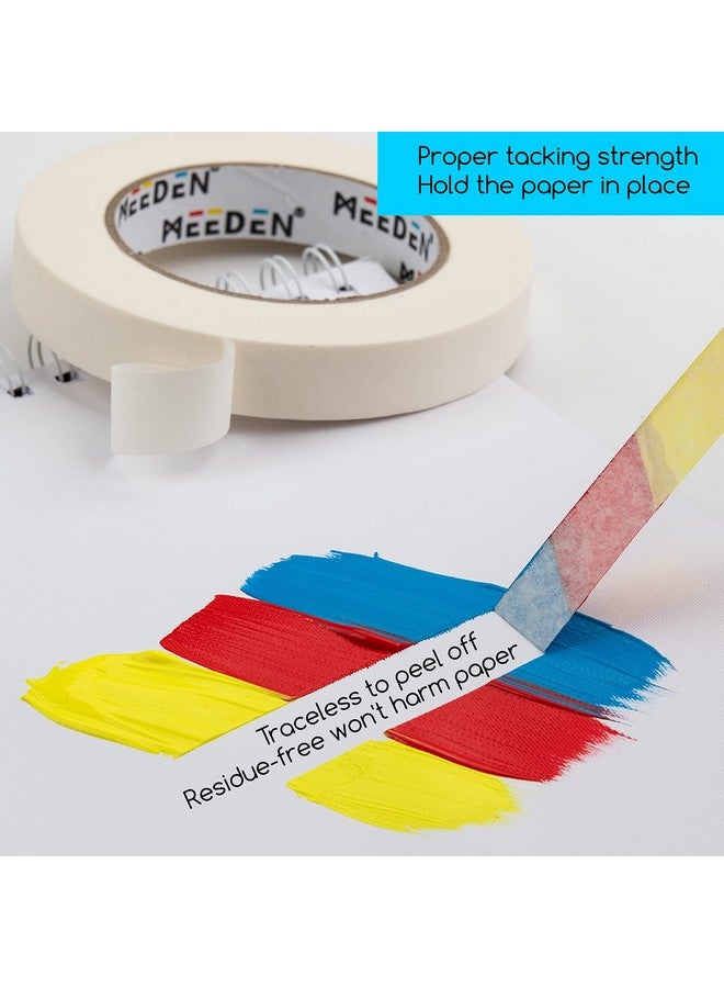 MEEDEN 5 Packs White Artist Tape, 0.2" 0.5" 0.75" 1.0" 1.4" X 60 Yard, Multi-Sized Masking Art Tape, Acid-Free Painters Tape For Painting Drafting Framing, General Purpose For Craft, Office, School - Image 3