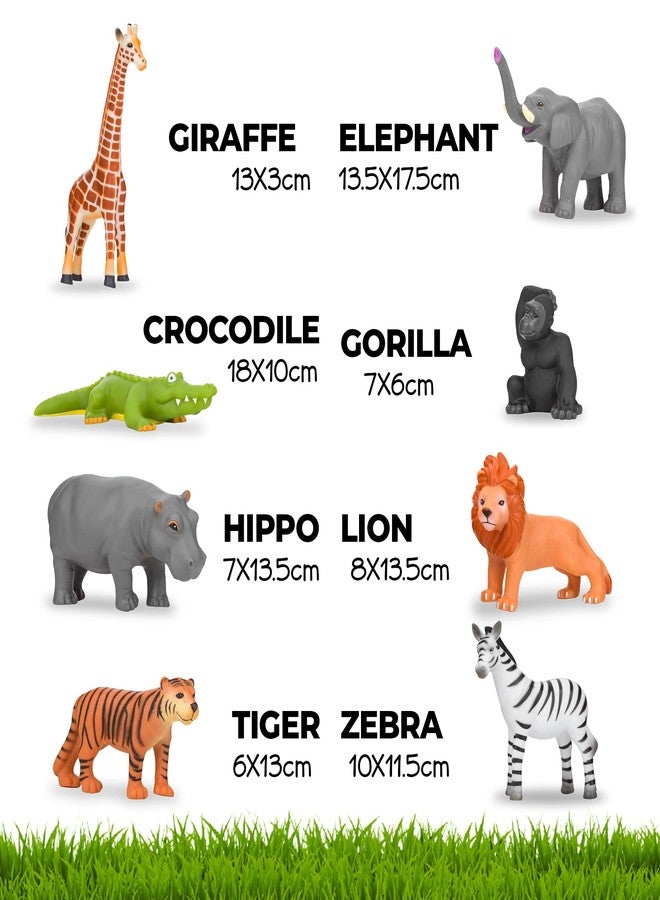 Learning Minds Set of 8 Jumbo Safari Animals Figures - Zoo Animals for Toddlers 1-3 - Jungle Animals Figures - Toy Animals for Kids Age 18 Months Plus - Animal Toys for Kids 1,2,3 Years Old - Image 4