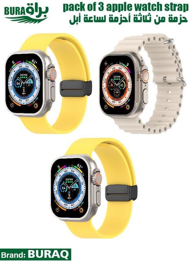 BURAQ - Apple Watch Band Strap For Apple Watch Ultra 2/Ultra 49mm, Series 10 46mm, 9/8/7 45mm, SE2/SE/6/5/4 44mm, 3/2/1 42mm - Image 1