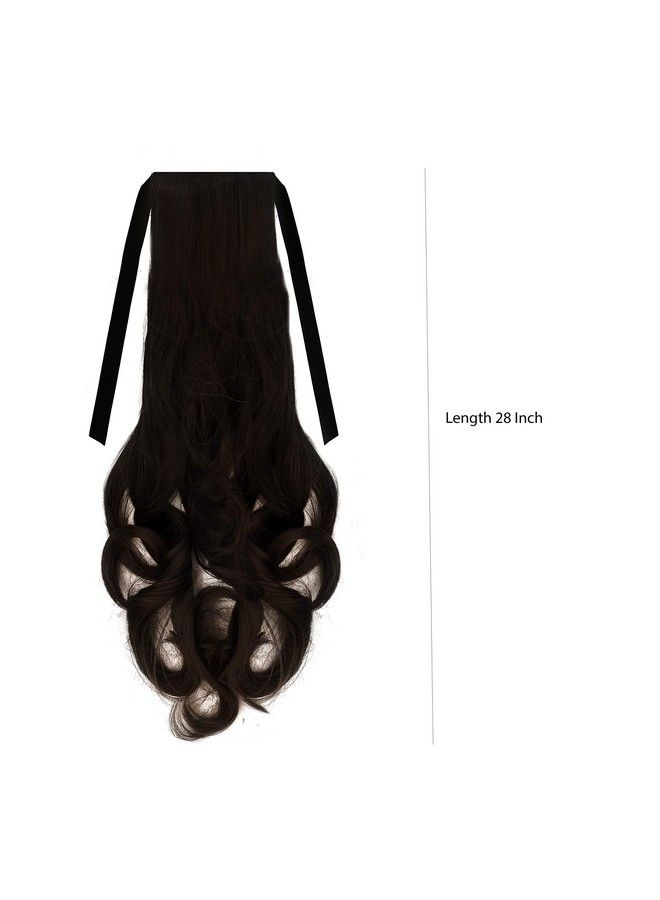 Paradise Ribbon Ponytail Hair Extensions For Women And Girls (Curly Dark Brown)  - Image 4