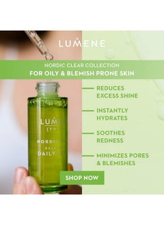 Lumene Nordic Clear [Tyyni] Balancing Daily Serum Hydrating Niacinamide Serum For Oily Combination & Acneprone Skin Helps To Reduce The Appearance Of Pores And Redness (1 Fl Oz)  - Image 3