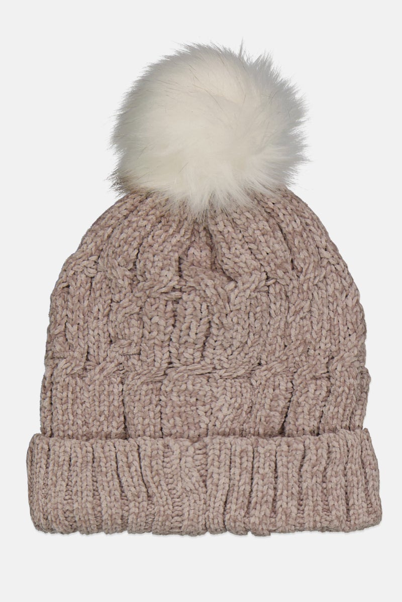 Cool Club Toddlers Girl Textured Beanie, Grey - Image 2