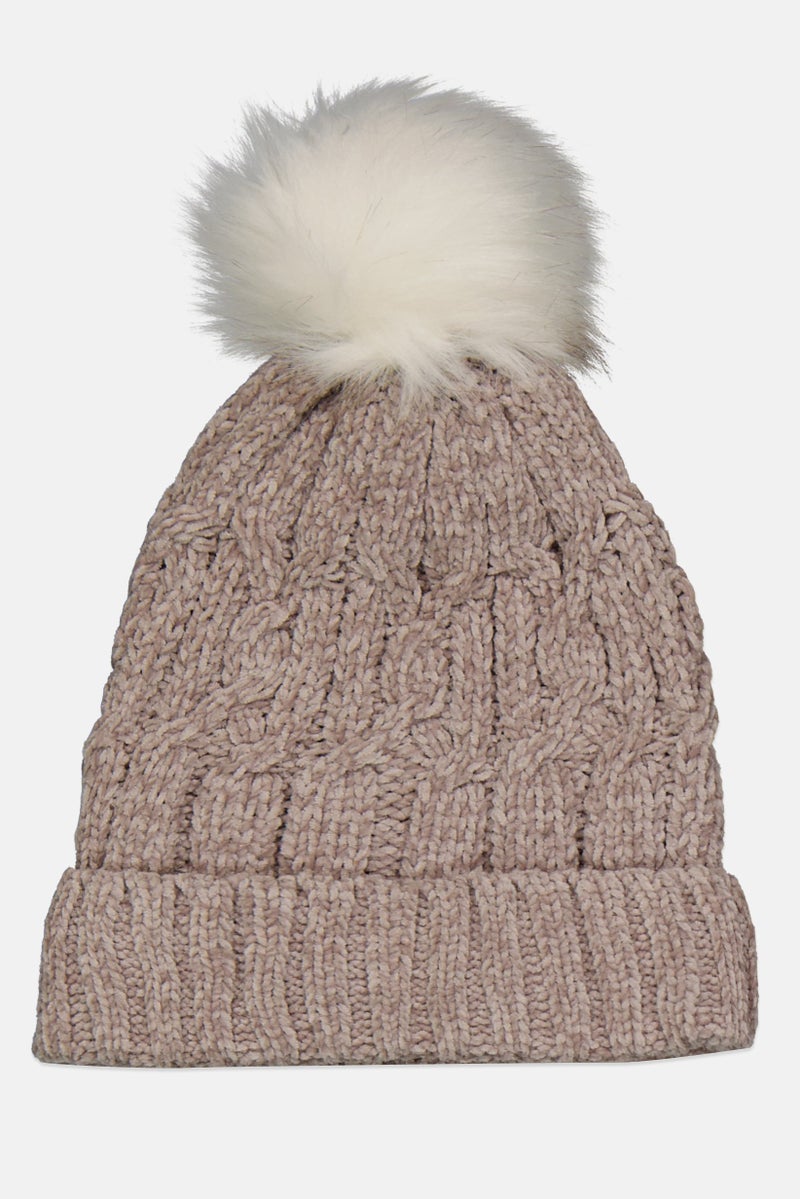 Cool Club Toddlers Girl Textured Beanie, Grey - Image 1