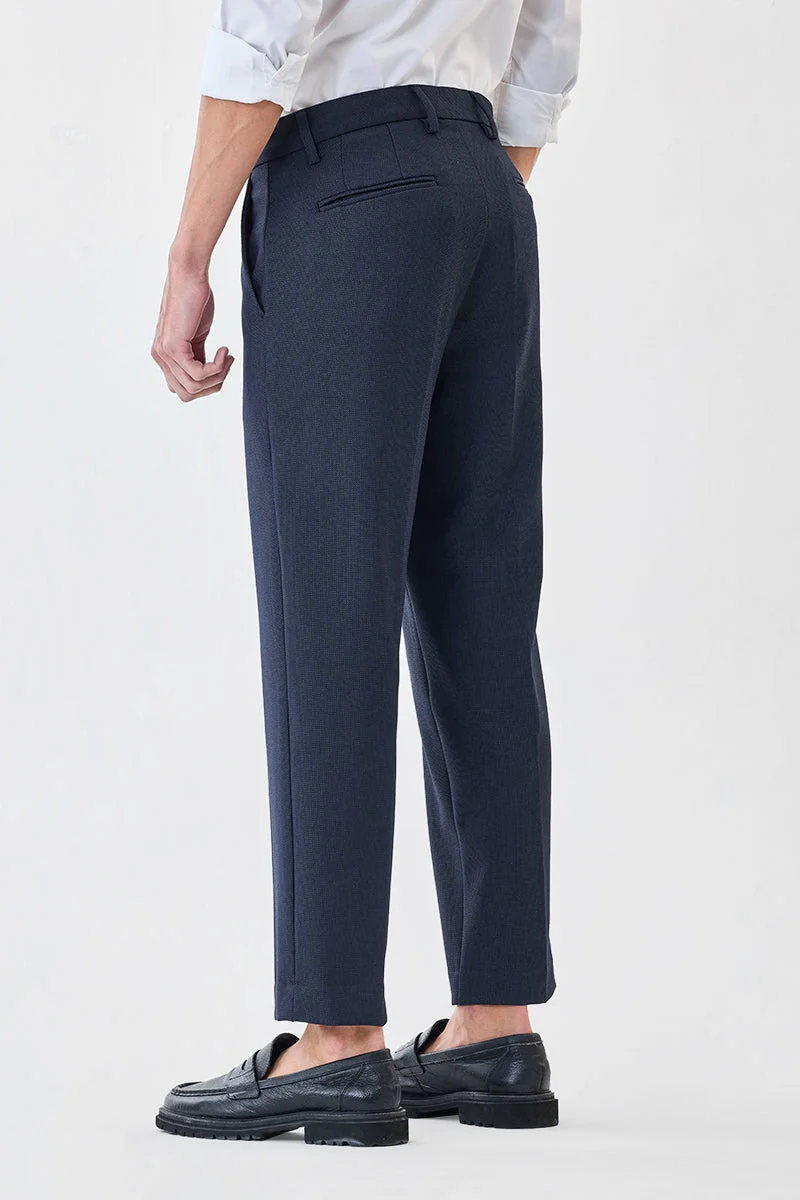 Snitch Navy Self-design Stretch Trousers for Men | Best Price UAE