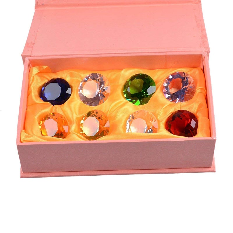 LONGWIN 30mm (1.2 inch) Crystal Diamond Paperweight Pirate Gems Birthstone Table Decorations Christmas Centerpiece Gift Idea Multicolor Gift Packing - Image 1