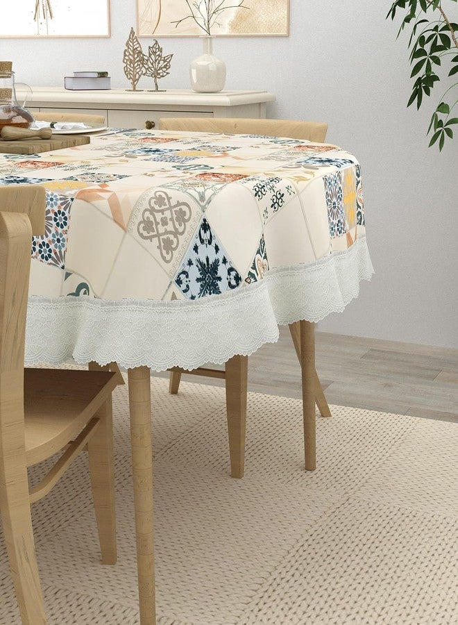 Clasiko 4 Seater Oval Dining Table Cover; 54x78 Inches or 137x198 Cms; Material - PVC; Anti Slip; Multicolor Checks - Image 3