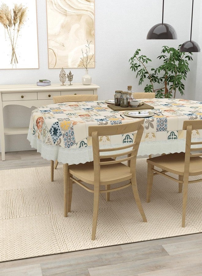 Clasiko 4 Seater Oval Dining Table Cover; 54x78 Inches or 137x198 Cms; Material - PVC; Anti Slip; Multicolor Checks - Image 2