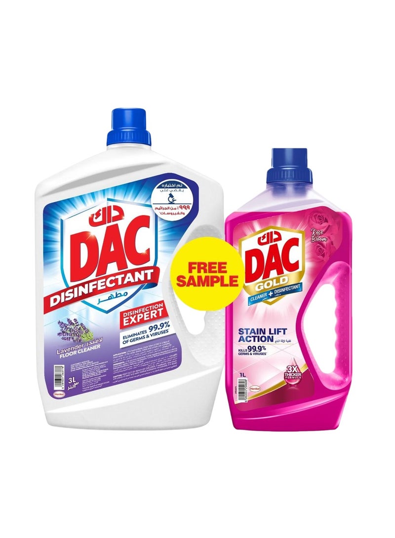 Dac مطهر مع حماية كاملة لافندر + منظف ومطهر روز