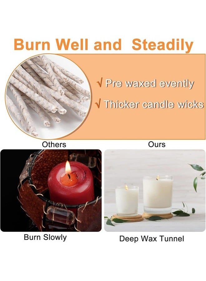 GSXRB 100pcs CD10 Wicks for Soy Candles, 6 inch Pre-Waxed Candle Wick for Candle Making,Thick Candle Wick with Base - Image 4