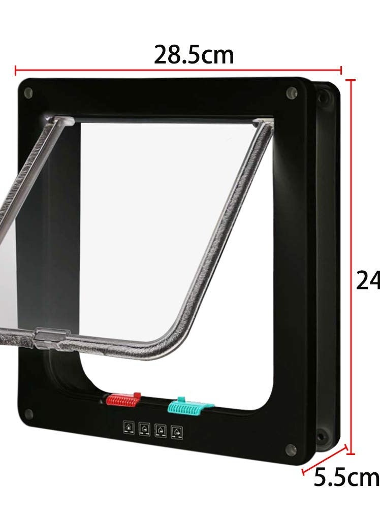 Excefore 4 Way Locking Magnetic Cat Flap, Large Size, Pet Door For Cats And Large Dogs, Interior And Exterior Use, Easy Installation, Outer Size: 11"x 9.8" - Image 5