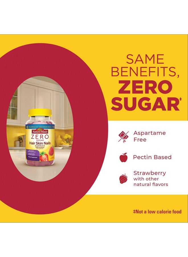 Nature Made Zero Sugar Hair Skin Nails Gummies, Biotin 2500 mcg per Serving, 120 Sugar Free Gummies, 60 Day Supply - Image 3