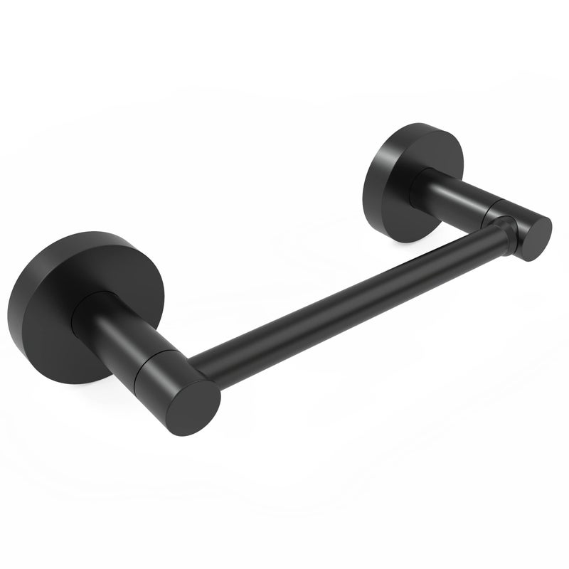 Fixsen Matte Black Toilet Paper Holder Bathroom Double Post Pivoting Tissue Roll Holder Stainless Steel and Zinc Alloy Wall Mount Detachable 1pc