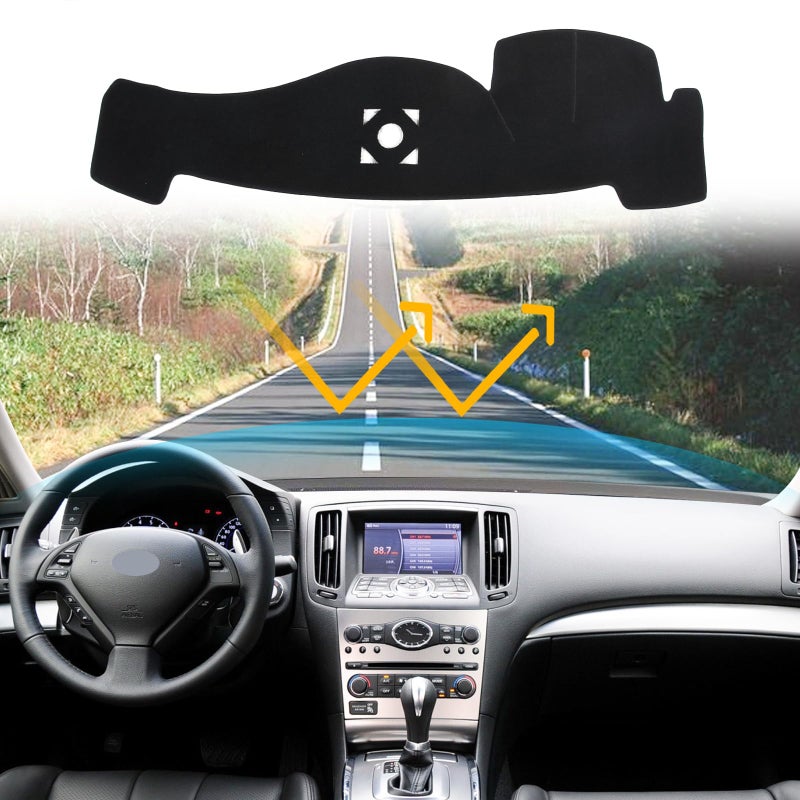 LLKUANG Dash Cover Mat Compatible with Infiniti G25 G35 G37 Q40 Q60 20082015 Polyester Dashboard Cover Sun Shade PadCar AntiSlip Dash Board Pad for G25 G35 G37 Q40 Q60AccessoriesLeft Hand Drive