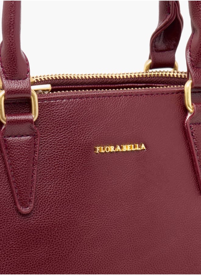 Women Logo Detail Tote Bag with Handles and Zip Closure