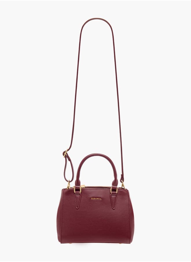 Women Logo Detail Tote Bag with Handles and Zip Closure