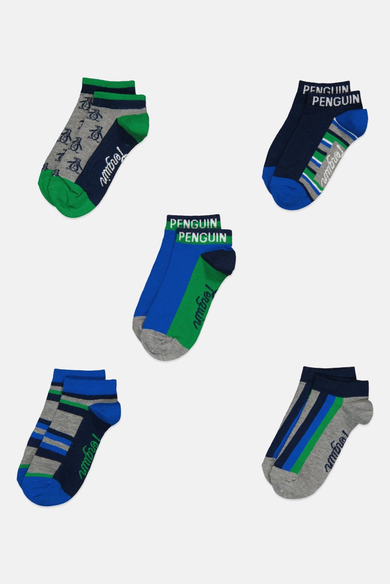 Original Penguin Kids Boy 5 Pairs Graphic Print Socks, Multicolor - Image 3