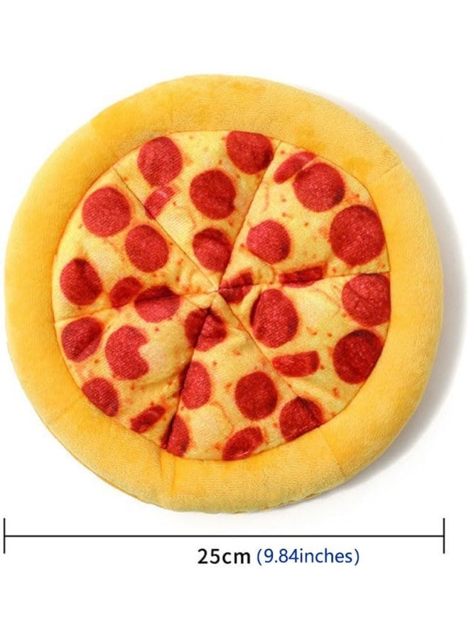 Realistic Pizza-Shaped Plush Dog Toy with Frisbee-Like Round Design, Built-in BB Squeaker & Crinkle Paper – Supports Dental Training and Interactive Play - Image 3