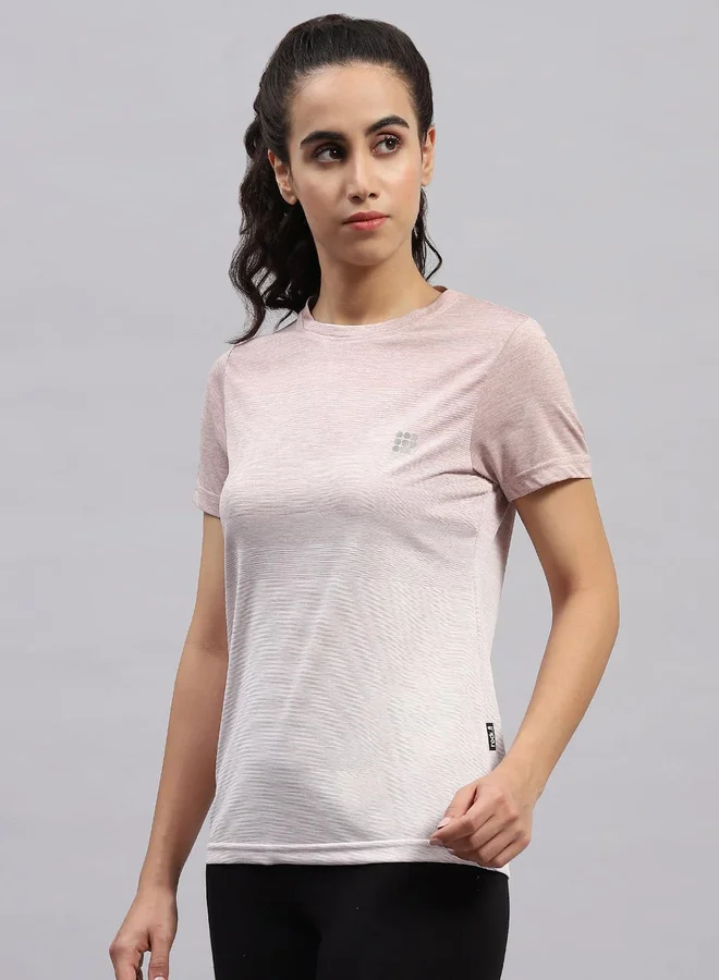 Rock.it Women Pink Ombre Round Neck Short Sleeve Top
