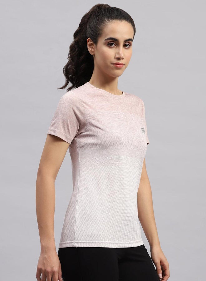 Rock.it Women Pink Ombre Round Neck Short Sleeve Top - Image 3