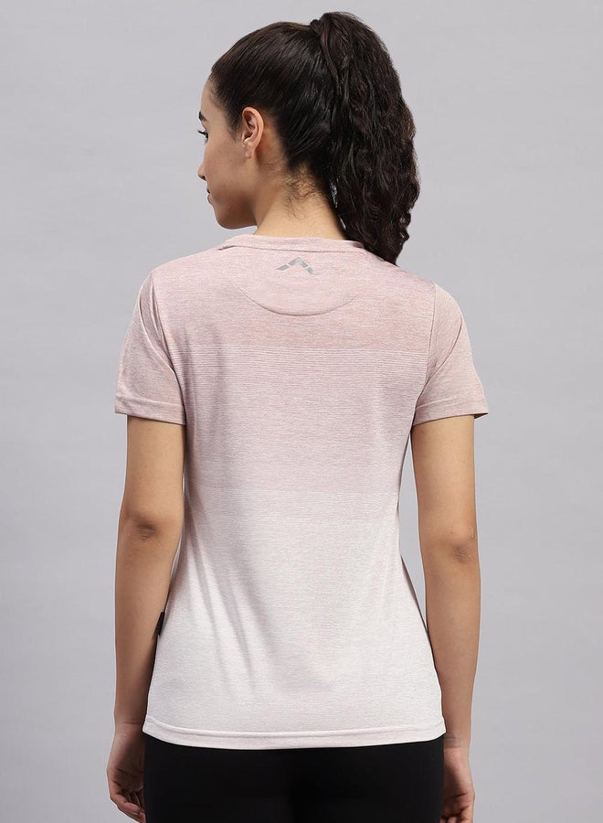 Rock.it Women Pink Ombre Round Neck Short Sleeve Top - Image 4