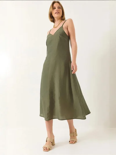 Bianco Lucci LUCCI V-Neck Midi Dress