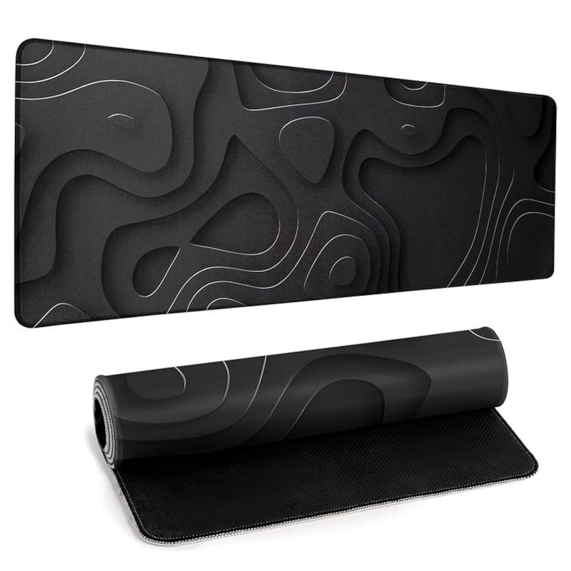 Llzdeuan Large Anime Gaming Mouse Pad Black Solid Geometry Desk Pad Computer Keyboard Mat Non-Slip Rubber Base Office Decor Waterproof Mouse Mat - Image 1