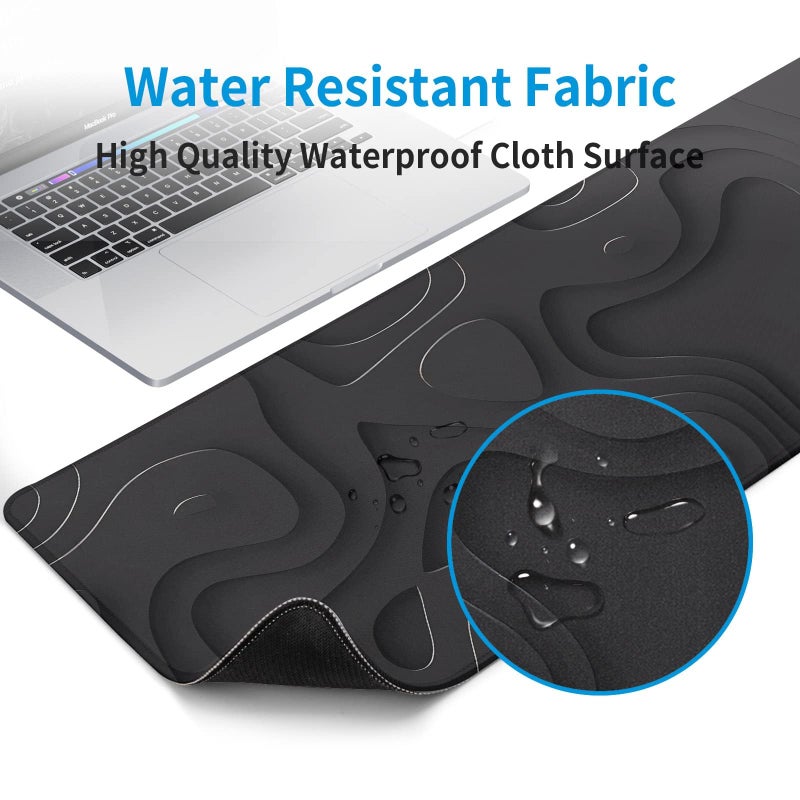 Llzdeuan Large Anime Gaming Mouse Pad Black Solid Geometry Desk Pad Computer Keyboard Mat Non-Slip Rubber Base Office Decor Waterproof Mouse Mat - Image 5