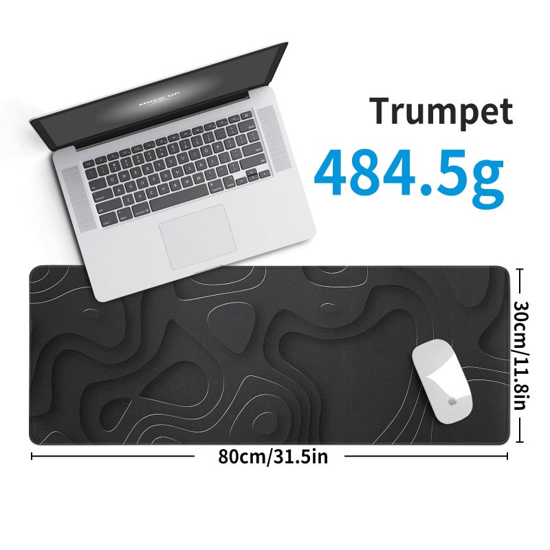 Llzdeuan Large Anime Gaming Mouse Pad Black Solid Geometry Desk Pad Computer Keyboard Mat Non-Slip Rubber Base Office Decor Waterproof Mouse Mat - Image 4