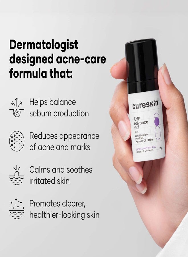 Cureskin جل كيورسكين لعلاج حب الشباب الموضعي مع حمض الماندليك | جل لإزالة البثور لحب الشباب النشط والاحمرار والبقع الداكنة | مصحح سريع المفعول للبقع للرجال والنساء | 10 غرام - Image 1