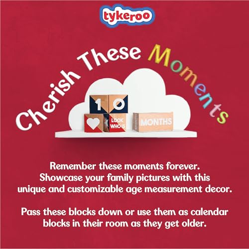 Tykeroo كتل milestones الشهرية للأطفال من Tykeroo - ديكور حضانة لطيف - أدوات تصوير رائعة للمولود الجديد - هدايا لحفلات استقبال المواليد (أحمر، أبيض وأزرق) - Image 5