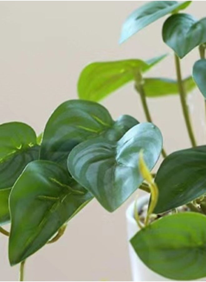 Kutis 1-Piece Artificial Potted Plant Modern Potted Ornament For Table Decoration Polyester Green/White 16x7 Centimeter  - Image 3