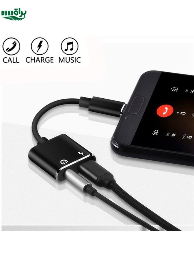 BURAQ USB-C / Type-C to 3.5mm Aux + USB-C / Type C Earphone Adapter Charger Audio Cable (gold)  - Image 4