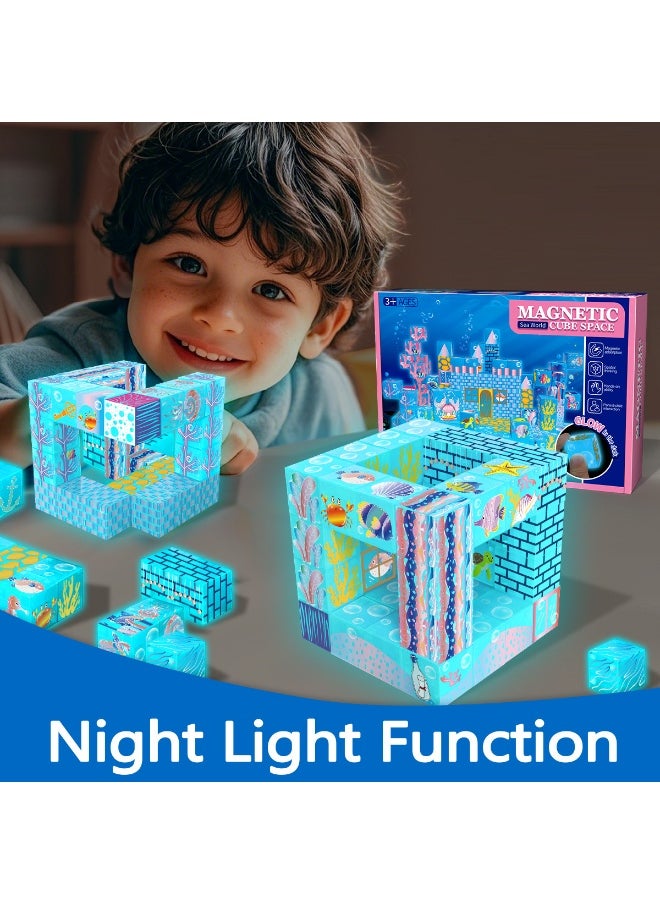 General Luminous magnetic block building blocks Educational toys Strong magnetic assembly magnetic building blocks gifts for family and friends  - Image 4