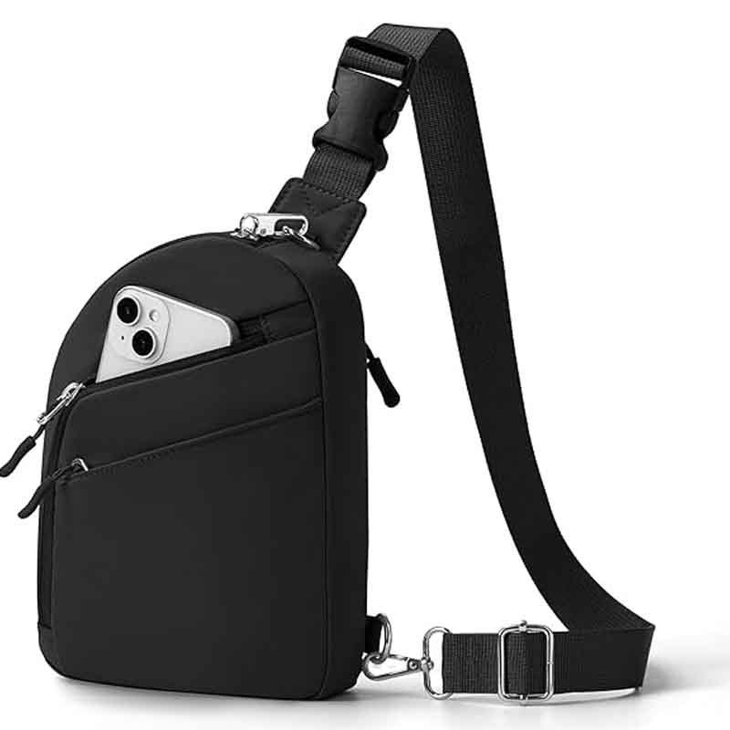 Women's Color Block Waterproof Crossbody Chest Waist Pack with Multiple Pockets, Lightweight Travel Sling - Image 2