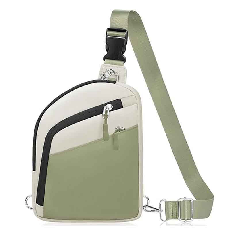 Women's Color Block Waterproof Crossbody Chest Waist Pack with Multiple Pockets, Lightweight Travel Sling - Image 1