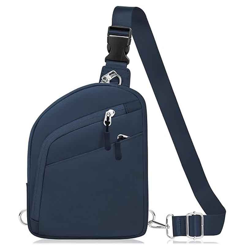 Women's Color Block Waterproof Crossbody Chest Waist Pack with Multiple Pockets, Lightweight Travel Sling - Image 3